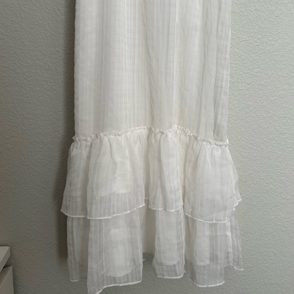 NWT LULUS Sweetest Delight White Ruffled Short Sleeve Maxi Dress - Picture 6 of 9